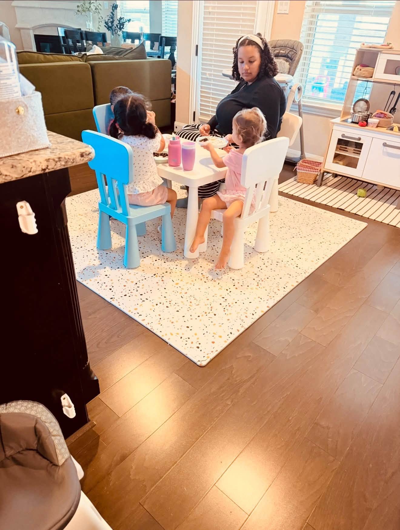 Snack time at the little table