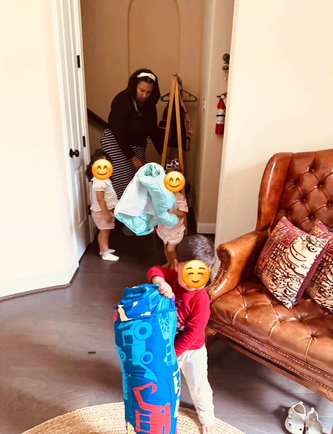Playroom fun with a caregiver